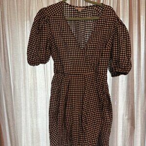Topshop Black/White Gingham Tulip Dress
